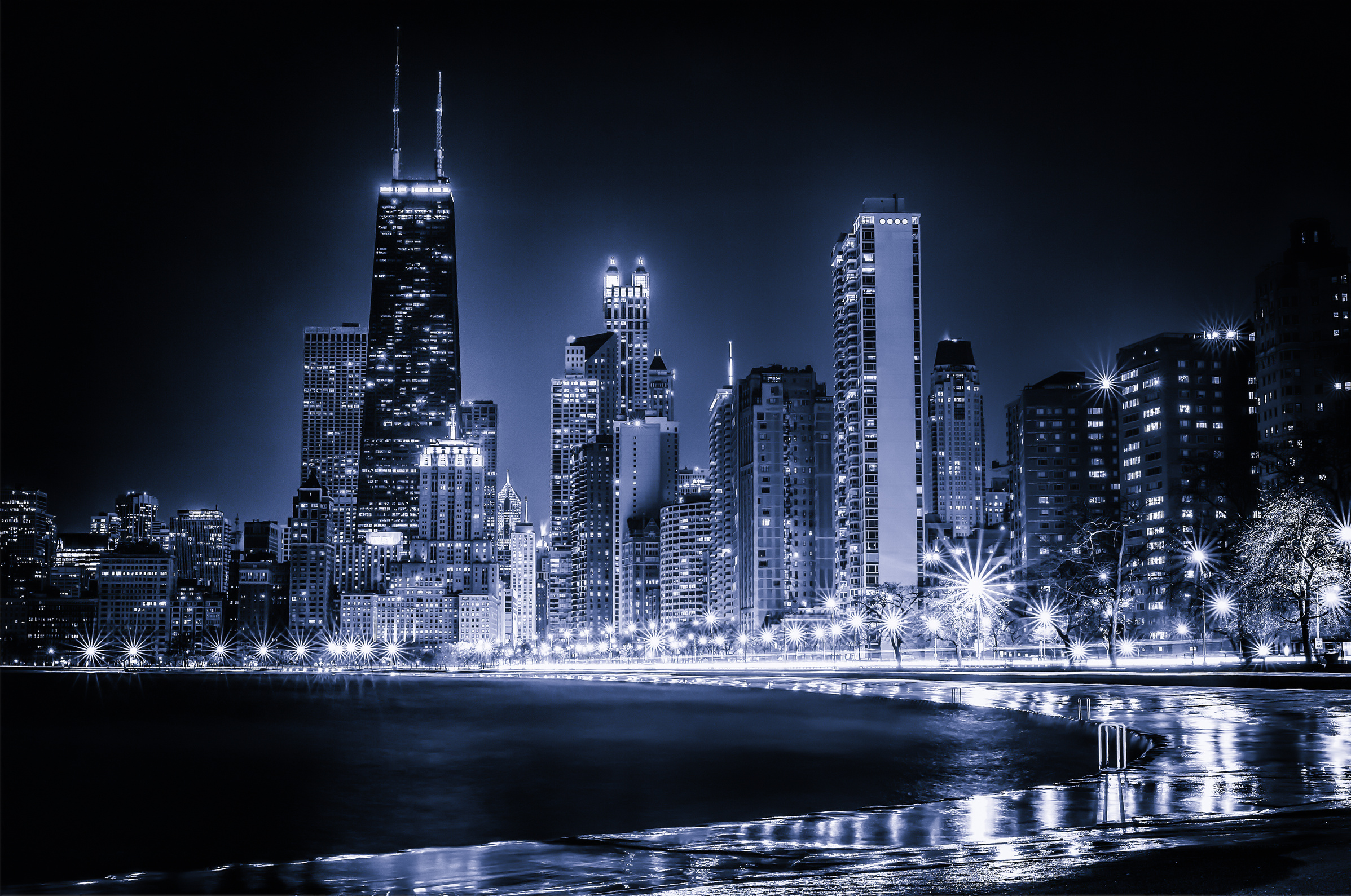 Glowing Chicago Skyline